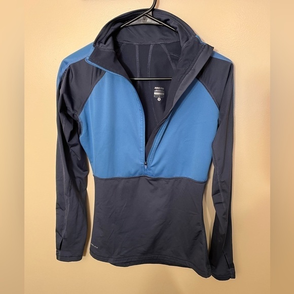 Nike Pro Dri-Fit Blue 3/4 Zip Pullover Sz S - Picture 7 of 7